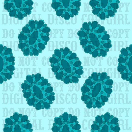 Turquoise Cluster Seamless