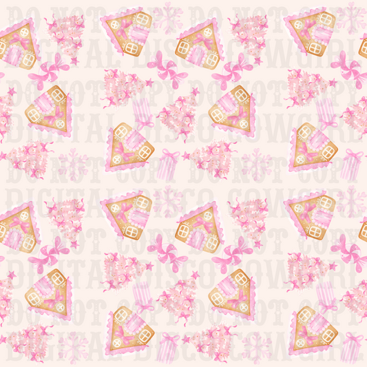 Pink Christmas Seamless File